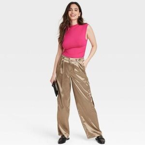 A New Day - A New Day Women's Straight Relaxed High Rise 32" Brown